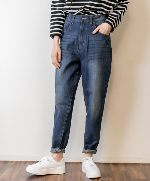 RCD（アールシーディー）の「【高身長･大きいサイズ対応/6サイズ展開】サルエルデニムパンツ（デニムパンツ・レディース・ネイビー/ホワイト/ブルー/ワンウォッシュ・S/M/L/LL/3L/4L）」の12枚目の写真