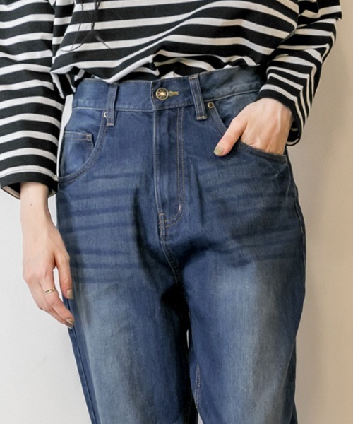 RCD（アールシーディー）の「【高身長･大きいサイズ対応/6サイズ展開】サルエルデニムパンツ（デニムパンツ・レディース・ネイビー/ホワイト/ブルー/ワンウォッシュ・S/M/L/LL/3L/4L）」の15枚目の写真