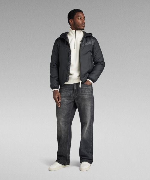 G-STAR（ジースター）の「SETSCALE-R HOODED OVERSHIRT/ファブリックミックスナイロンフードオーバーシャツ（ナイロンジャケット・メンズ・ダークブラック・SMALL/MEDIUM/LARGE）」の5枚目の写真