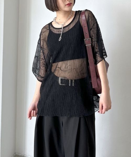 Tosiページ❣️ セール】カットプリーツシアーT（Tシャツ/カットソー