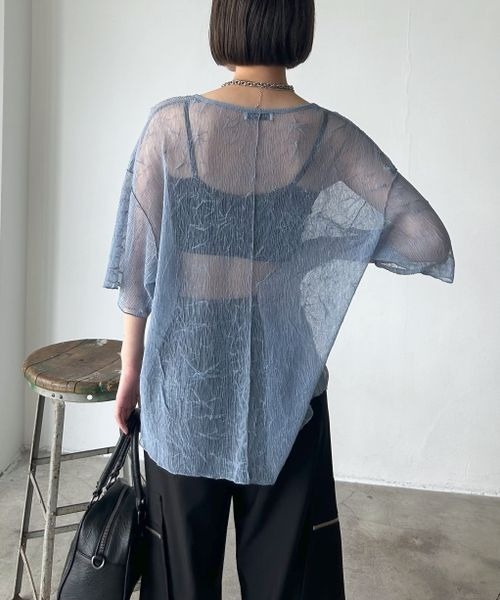 セール】カットプリーツシアーT（Tシャツ/カットソー