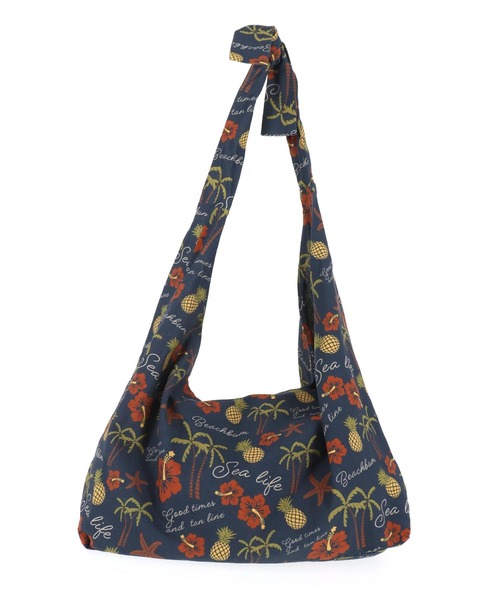 anap mimpi（アナップミンピ）の「リネンライク アロハ柄 2WAY ショルダー バック（ショルダーバッグ・レディース・ネイビー/サックスブルー/ブラウン・FREE）」の7枚目の写真