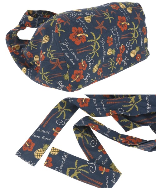 anap mimpi（アナップミンピ）の「リネンライク アロハ柄 2WAY ショルダー バック（ショルダーバッグ・レディース・ネイビー/サックスブルー/ブラウン・FREE）」の9枚目の写真