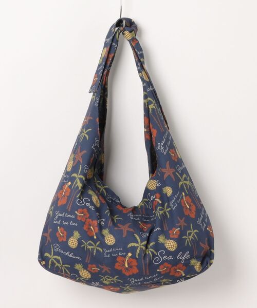 anap mimpi（アナップミンピ）の「リネンライク アロハ柄 2WAY ショルダー バック（ショルダーバッグ・レディース・ネイビー/サックスブルー/ブラウン・FREE）」の19枚目の写真