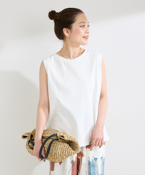 B.C STOCK(ベーセーストック)の「《追加2》ウォッシャブル / ノースリボックスTEE(Tシャツ/カットソー・レディース・ブラック/ホワイト/ウッド/ブルー・FREE)」の7枚目の写真