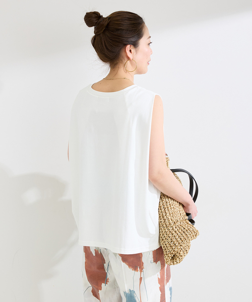 B.C STOCK(ベーセーストック)の「《追加2》ウォッシャブル / ノースリボックスTEE(Tシャツ/カットソー・レディース・ブラック/ホワイト/ウッド/ブルー・FREE)」の8枚目の写真