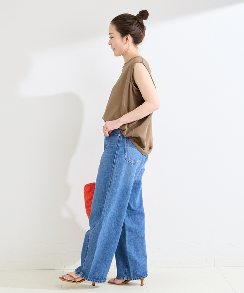 B.C STOCK(ベーセーストック)の「《追加2》ウォッシャブル / ノースリボックスTEE(Tシャツ/カットソー・レディース・ブラック/ホワイト/ウッド/ブルー・FREE)」の11枚目の写真