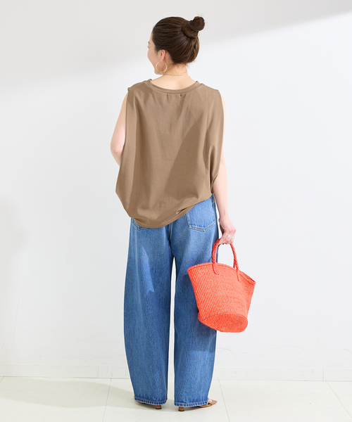 B.C STOCK(ベーセーストック)の「《追加2》ウォッシャブル / ノースリボックスTEE(Tシャツ/カットソー・レディース・ブラック/ホワイト/ウッド/ブルー・FREE)」の12枚目の写真