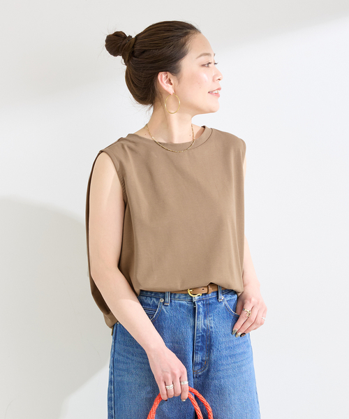B.C STOCK(ベーセーストック)の「《追加2》ウォッシャブル / ノースリボックスTEE(Tシャツ/カットソー・レディース・ブラック/ホワイト/ウッド/ブルー・FREE)」の13枚目の写真