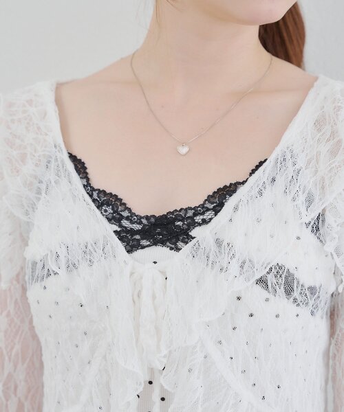 continuer de NICE CLAUP（コンティニューデナイスクラップ）の「ラッフルフリルレースボレロ（カーディガン/ボレロ・レディース・ブラック/アイボリー/オフホワイト・FREE）」の19枚目の写真