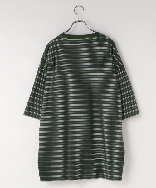 LOWRYS FARM(ローリーズファーム)の「ピグメントマルチボーダーSS 571104(Tシャツ/カットソー・メンズ・バーガンディー/チャコールグレー・MEDIUM/LARGE)」の9枚目の写真