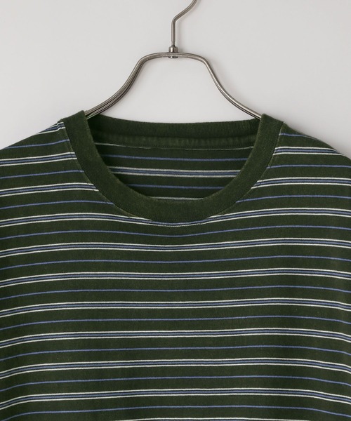 LOWRYS FARM(ローリーズファーム)の「ピグメントマルチボーダーSS 571104(Tシャツ/カットソー・メンズ・バーガンディー/チャコールグレー・MEDIUM/LARGE)」の8枚目の写真