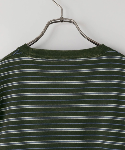 LOWRYS FARM(ローリーズファーム)の「ピグメントマルチボーダーSS 571104(Tシャツ/カットソー・メンズ・バーガンディー/チャコールグレー・MEDIUM/LARGE)」の5枚目の写真