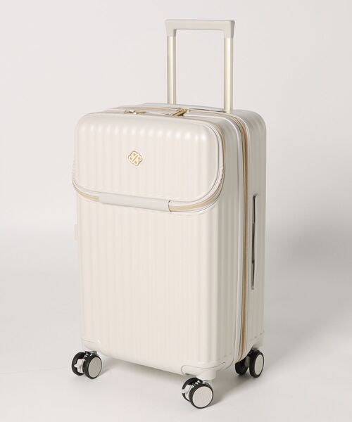 ROYAL PARTY(ロイヤルパーティー)の「【ROYAL PARTY/ロイヤルパーティー】 カップホルダー付き キャリーケース 55L(63L)(スーツケース/キャリーバッグ・レディース・オフホワイト/ネイビー/ブラック・FREE)」の2枚目の写真