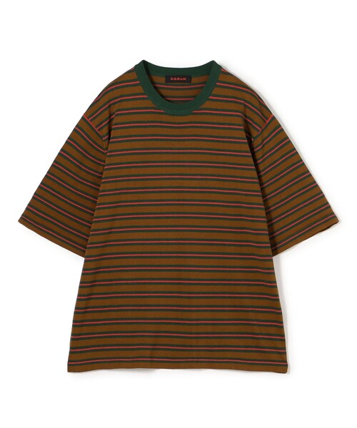 定価3万【今期新作】CABaN コットンストライプ クルーネックプルオーバー CABaN コットン ハイゲージストライプ クルーネックプルオーバー