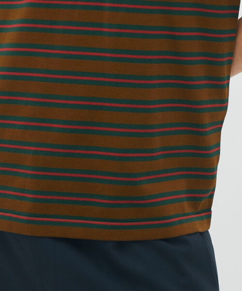 CABaN コットン ハイゲージストライプ クルーネックプルオーバー