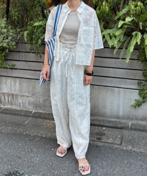 パンツ ROSE BUD FLOWER EMBROIDERY PANTS FLOWER EMBROIDARY EASY PANTS – calif（カリフ）公式サイト