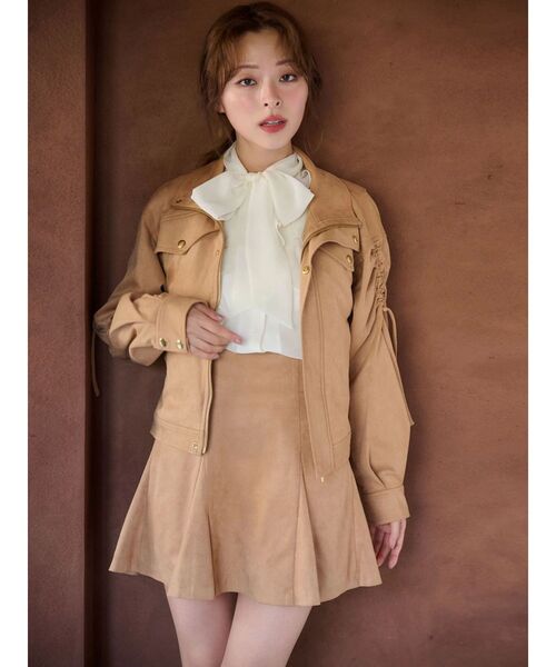 MERCURYDUO（マーキュリーデュオ）の「フェイクスエードドロストスリーブブルゾン（ブルゾン・レディース・キャメル/ダークブラウン・FREE）」の16枚目の写真