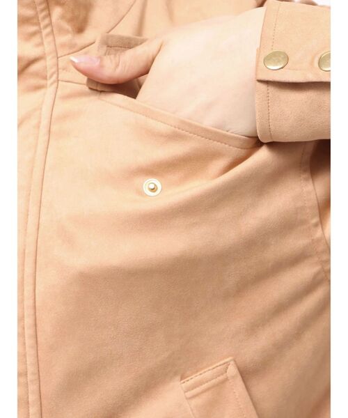 MERCURYDUO（マーキュリーデュオ）の「フェイクスエードドロストスリーブブルゾン（ブルゾン・レディース・キャメル/ダークブラウン・FREE）」の4枚目の写真