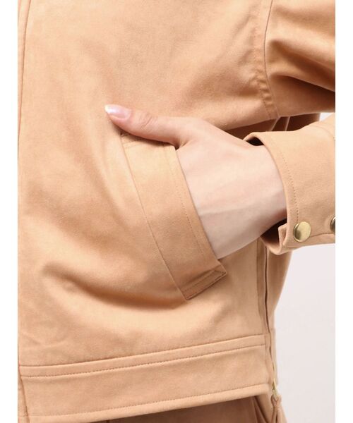 MERCURYDUO（マーキュリーデュオ）の「フェイクスエードドロストスリーブブルゾン（ブルゾン・レディース・キャメル/ダークブラウン・FREE）」の5枚目の写真