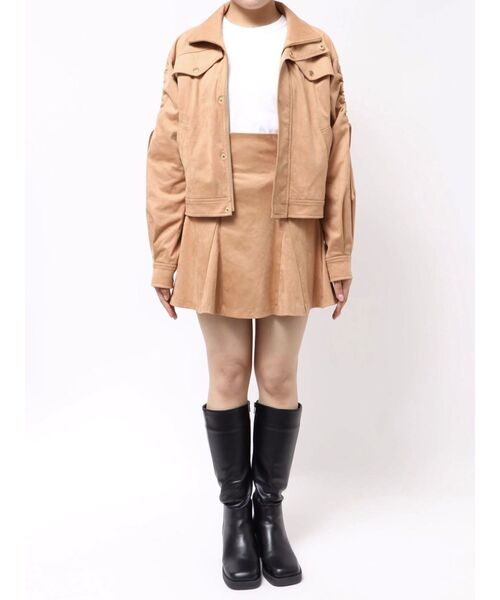 MERCURYDUO（マーキュリーデュオ）の「フェイクスエードドロストスリーブブルゾン（ブルゾン・レディース・キャメル/ダークブラウン・FREE）」の11枚目の写真