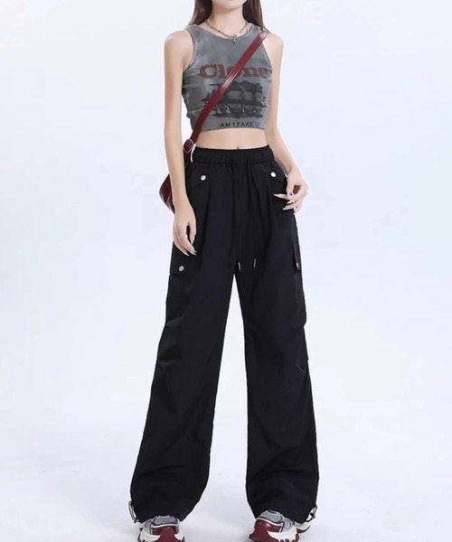 ampm（エーエムピーエム）の「シャカシャカカーゴパンツ/Y2K/ワイドシルエット（カーゴパンツ・レディース・オフホワイト/ブラック/グレー・S/L/M）」の21枚目の写真