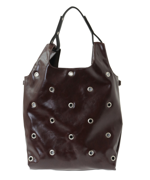 CONVERSE TOKYO(コンバーストウキョウ)の「2WAY EYELET FAKE-LEATHER SHOPPING TOTE BAG(トートバッグ・レディース・ブラウン/ブラック/シルバー・FREE)」の1枚目の写真
