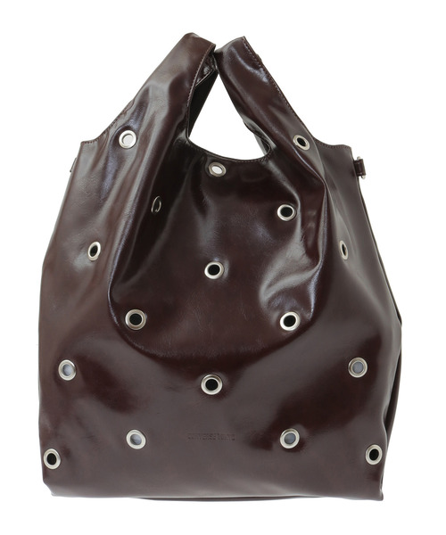 CONVERSE TOKYO(コンバーストウキョウ)の「2WAY EYELET FAKE-LEATHER SHOPPING TOTE BAG(トートバッグ・レディース・ブラウン/ブラック/シルバー・FREE)」の16枚目の写真