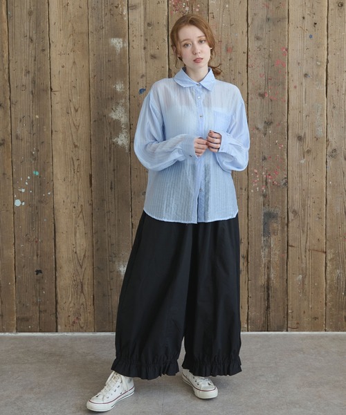 Crisp(クリスプ)の「フリルヘムギャザーパンツ(その他パンツ・レディース・ブラック/ベージュ・FREE)」の8枚目の写真