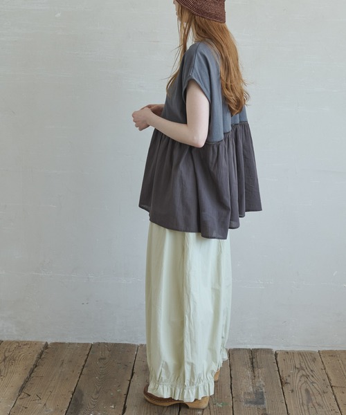 Crisp(クリスプ)の「フリルヘムギャザーパンツ(その他パンツ・レディース・ブラック/ベージュ・FREE)」の16枚目の写真