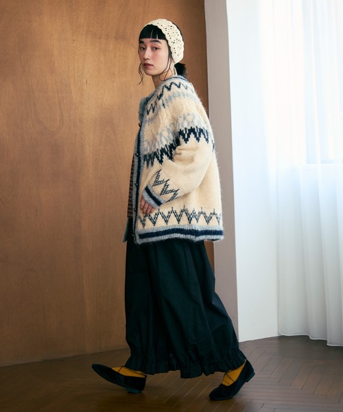 Crisp(クリスプ)の「フリルヘムギャザーパンツ(その他パンツ・レディース・ブラック/ベージュ・FREE)」の6枚目の写真