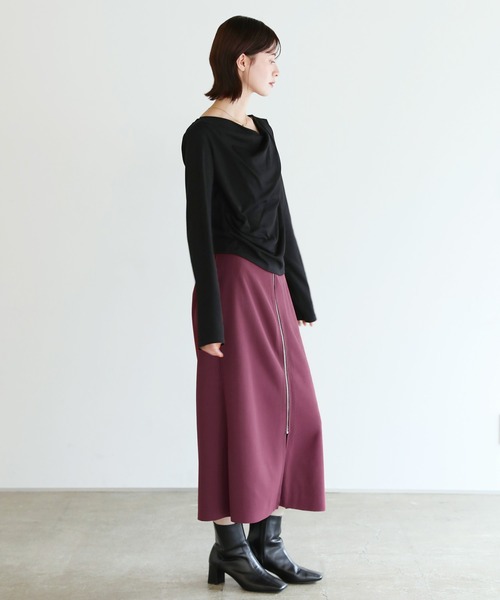 shetila（シェティラ）の「【1枚で2着分】リバーシブルフロントジップ ストレッチスカート（スカート・レディース・ブラック/ブラウン/ネイビー・FREE）」の15枚目の写真