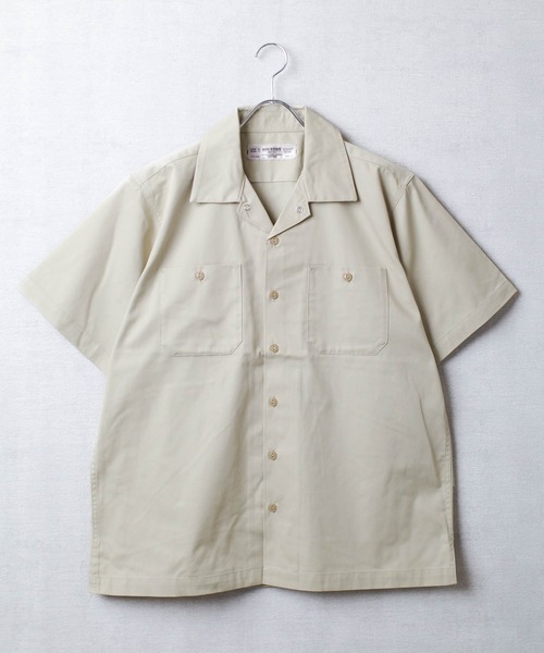 HOUSTON（ヒューストン）の「【T13】【HOUSTON】TC TWILL WORK S/S SHIRT 41074（シャツ/ブラウス・メンズ・カーキ/ブラック/チャコールグレー/オフホワイト・X-LARGE/LARGE/MEDIUM/XX-LARGE）」の4枚目の写真