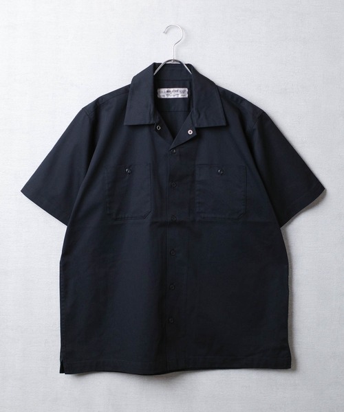HOUSTON（ヒューストン）の「【T13】【HOUSTON】TC TWILL WORK S/S SHIRT 41074（シャツ/ブラウス・メンズ・カーキ/ブラック/チャコールグレー/オフホワイト・X-LARGE/LARGE/MEDIUM/XX-LARGE）」の2枚目の写真