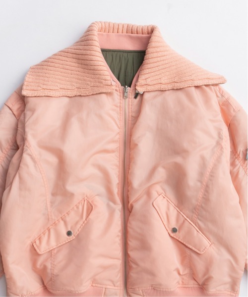 MAISON SPECIAL（メゾンスペシャル）の「Multiway Knit Collar MA-1/マルチウェイニットカラーMA-1（MA-1・レディース・ピンク/ブラウン/ブラック・FREE）」の4枚目の写真