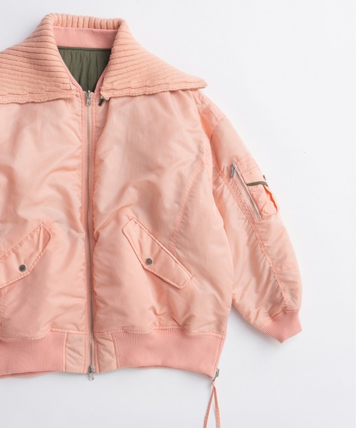 MAISON SPECIAL（メゾンスペシャル）の「Multiway Knit Collar MA-1/マルチウェイニットカラーMA-1（MA-1・レディース・ピンク/ブラウン/ブラック・FREE）」の5枚目の写真