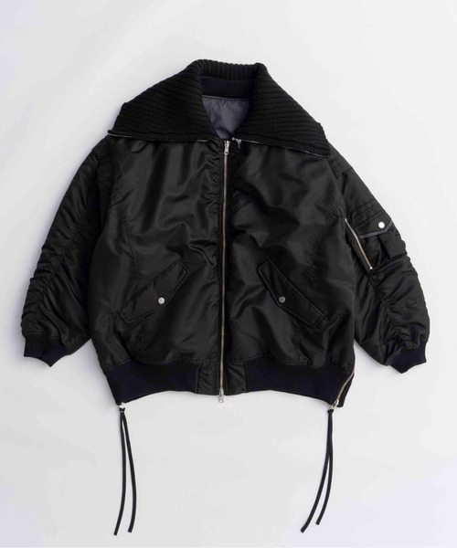 MAISON SPECIAL（メゾンスペシャル）の「Multiway Knit Collar MA-1/マルチウェイニットカラーMA-1（MA-1・レディース・ピンク/ブラウン/ブラック・FREE）」の22枚目の写真