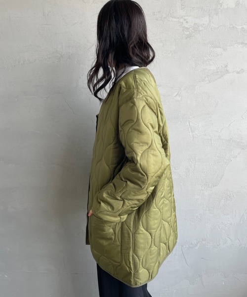MILITARY（ミリタリー）の「[MILITARY/ミリタリー] 別注 M-65 キルティングライナージャケット（ミリタリージャケット・レディース・カーキ/ブラック/アイボリー・L/M/S）」の20枚目の写真