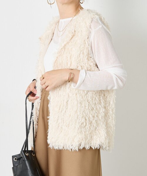 Jena espace merveilleux（ジェナ　エスパスメルヴェイユ）の「フェザージレ（ベスト・レディース・ブラック/アイボリー・FREE）」の15枚目の写真