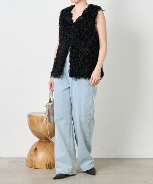 Jena espace merveilleux（ジェナ　エスパスメルヴェイユ）の「フェザージレ（ベスト・レディース・ブラック/アイボリー・FREE）」の19枚目の写真