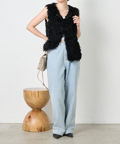 Jena espace merveilleux（ジェナ　エスパスメルヴェイユ）の「フェザージレ（ベスト・レディース・ブラック/アイボリー・FREE）」の20枚目の写真