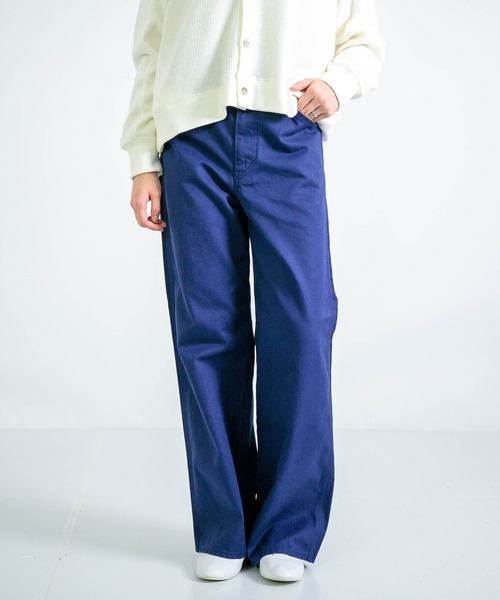 D.M.G.（ドミンゴ）の「[D.M.G. / ディーエムジー] 高密度ツイル ワークワイドパンツ（チノパンツ・レディース・オリーブ/ネイビー/アイボリー・S/L/M/SS）」の3枚目の写真