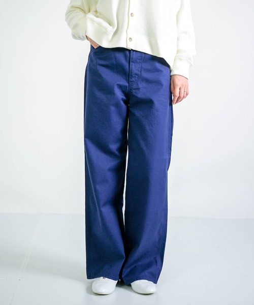 D.M.G.（ドミンゴ）の「[D.M.G. / ディーエムジー] 高密度ツイル ワークワイドパンツ（チノパンツ・レディース・オリーブ/ネイビー/アイボリー・S/L/M/SS）」の13枚目の写真