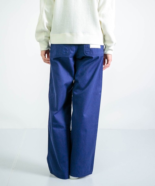 D.M.G.（ドミンゴ）の「[D.M.G. / ディーエムジー] 高密度ツイル ワークワイドパンツ（チノパンツ・レディース・オリーブ/ネイビー/アイボリー・S/L/M/SS）」の4枚目の写真