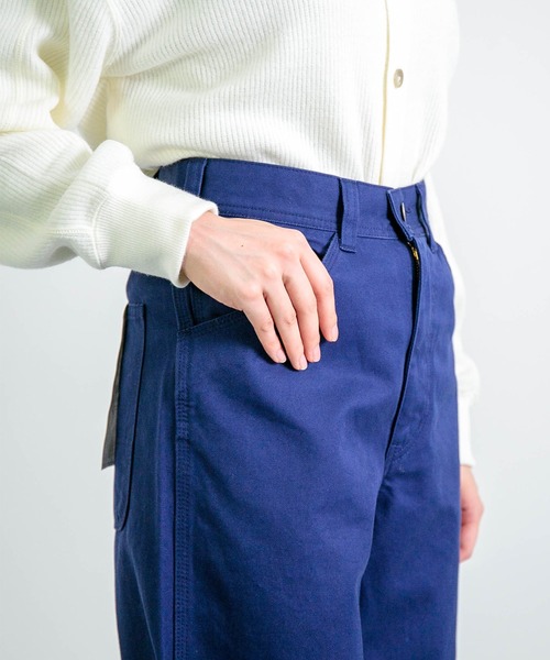 D.M.G.（ドミンゴ）の「[D.M.G. / ディーエムジー] 高密度ツイル ワークワイドパンツ（チノパンツ・レディース・オリーブ/ネイビー/アイボリー・S/L/M/SS）」の6枚目の写真