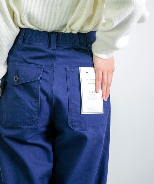 D.M.G.（ドミンゴ）の「[D.M.G. / ディーエムジー] 高密度ツイル ワークワイドパンツ（チノパンツ・レディース・オリーブ/ネイビー/アイボリー・S/L/M/SS）」の7枚目の写真