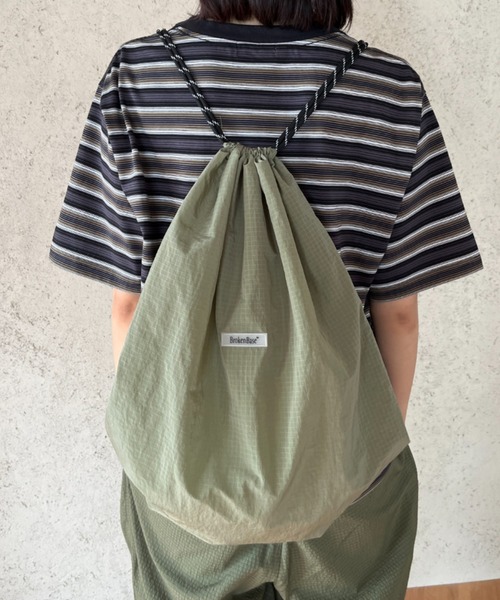 BROKEN BASE(ブロークンベース)の「Ripstop Nap Sack / リップストップナップサック(ショルダーバッグ・メンズ・グレー/ホワイト/ブルー/ネイビー/オレンジ/ターコイズブルー/ブラック/カーキ/ライトブルー/イエロー・フリー)」の5枚目の写真
