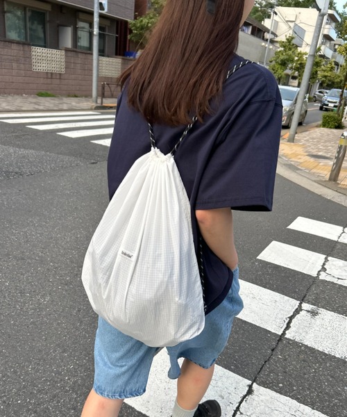 BROKEN BASE（ブロークンベース）の「Ripstop Nap Sack（ショルダーバッグ・メンズ・グレー/ホワイト/ブルー・フリー）」の6枚目の写真