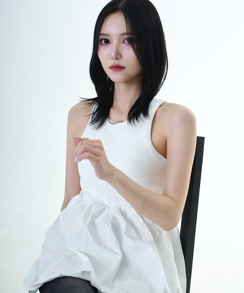 DAESE TOKYO(デセトウキョウ)の「『DAESE TOKYO/デセトウキョウ』テレコ×合繊キャミソール(Tシャツ/カットソー・レディース・ホワイト×ブラック/ホワイト系1/ブラック系1・FREE)」の18枚目の写真