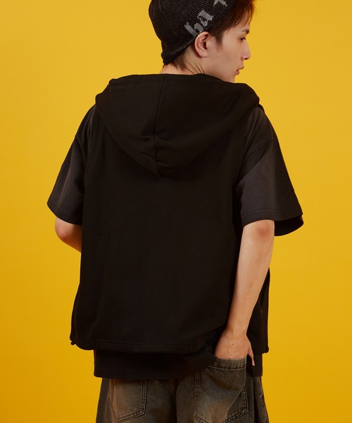 improves（インプローブス）の「ノースリーブ 裏毛スウェット ジップパーカー（ベスト・メンズ・杢グレー/ブラック・MEDIUM/LARGE）」の6枚目の写真